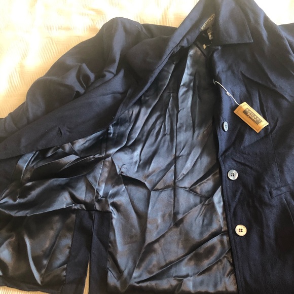 Borgari Signature 100% Silk Navy Blue Blazer - Picture 6 of 8